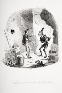 Nicholas instructs Smike in the art of acting, illustration from 